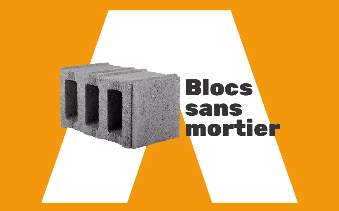 Bloc sans mortier en béton, prêt à être assemblé